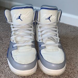 Gray and white Jordan’s